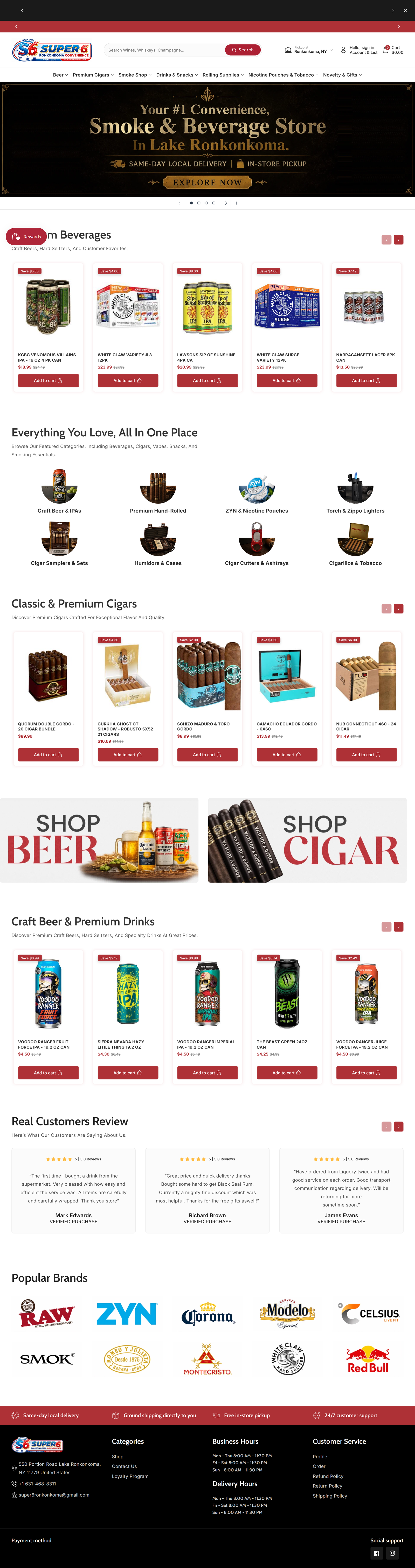 Super 6 Fine Liquors Shopify Store